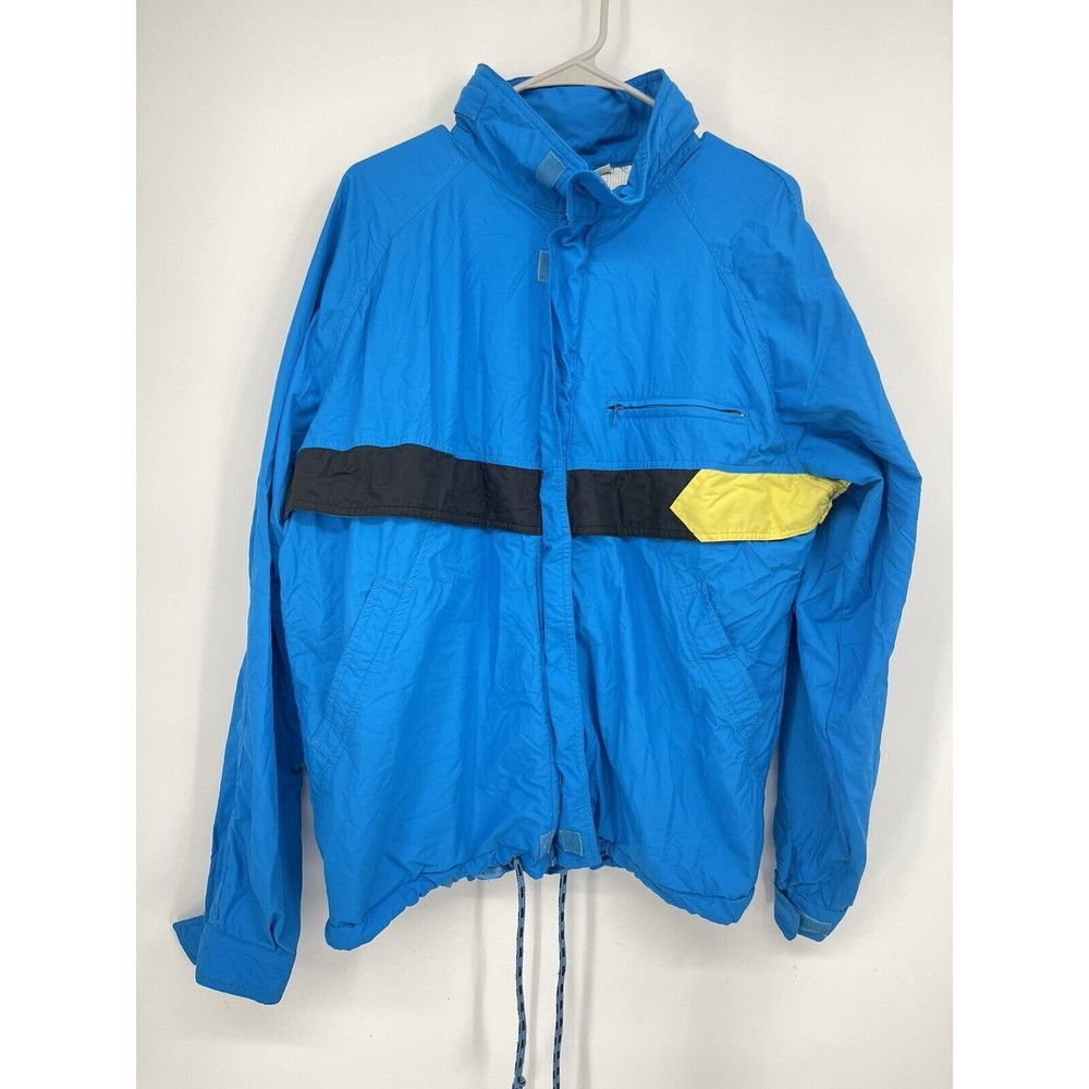 Newport Blue LT Windbreaker Men Blue Good Vintage 90s Nautical Colorblock Jacket